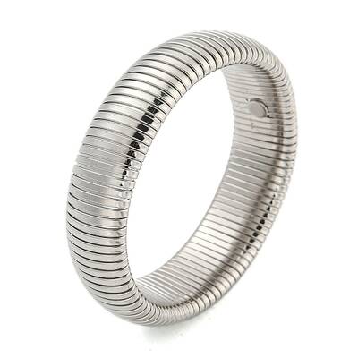 Non-Tarnish 304 Stainless Steel Spring Bangles for Women Men