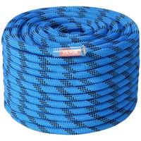 VEVOR 12.7mm Static Climbing Rope, 60.9M(200ft) Outdoor Rock Climbing Rope 30KN Breaking Tension, Fiber Rope with Steel Snap ...