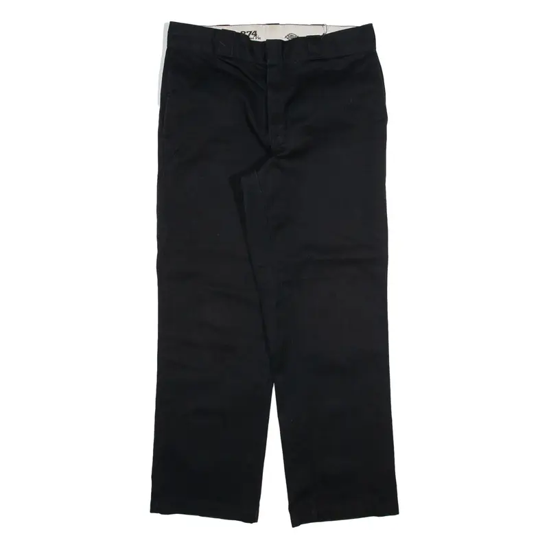 DICKIES 874 Workwear Mens Trousers Black Regular Straight W33 L30