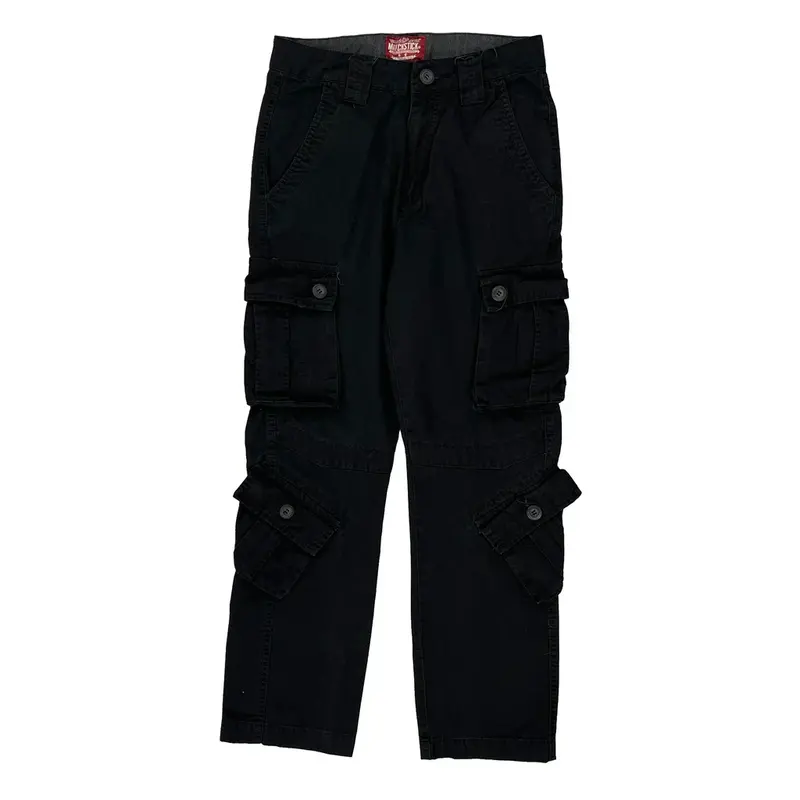 Matchstick Cargo Cargo Trousers - 28? Waist Black Cotton