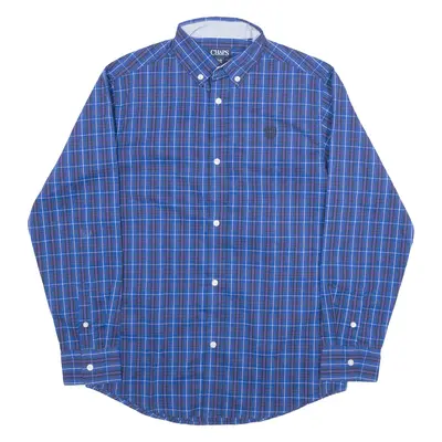 CHAPS Shirt Blue Check Long Sleeve Boys L