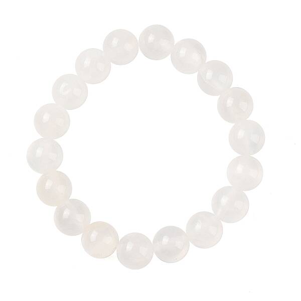 Natural Green Jade(Dyed) Round Beaded Stretch Bracelets