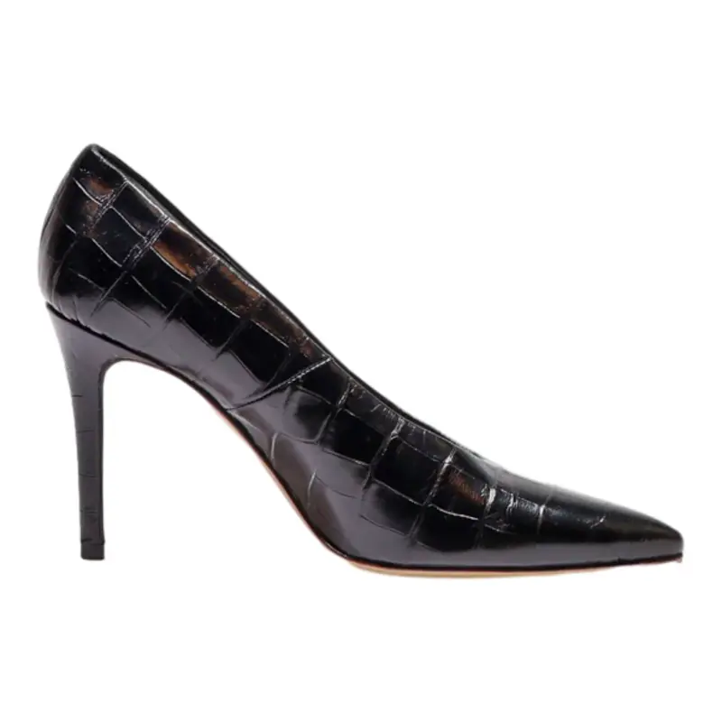 JENNIE-ELLEN Pump Heels Black Leather Womens UK 6