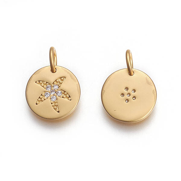 Brass Micro Pave Cubic Zirconia Charms