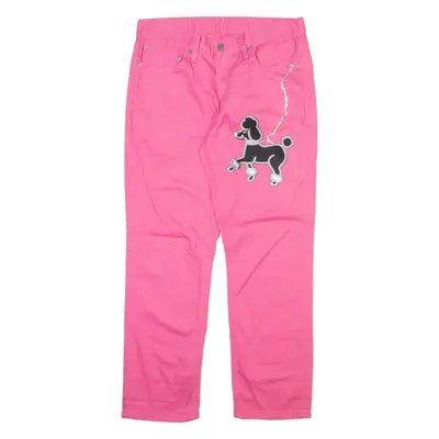 LEVI'S 541 Jeans Customised Mens Pink Athletic Tapered W32 L30