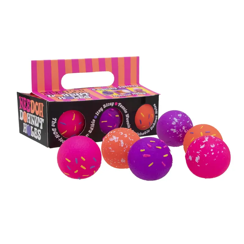 NeeDoh Dohnut Holes - Sensory Toy with Fun Dough Filling - Assorted Designs - Ages 3 and Up - Pack of Six Random Dohnut Holes