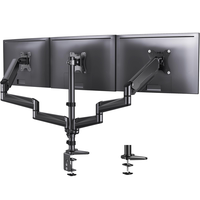 HUANUO Triple Monitor Mount for 17 to 32 inch Screens, Gas Springs Adjustment Triple Monitor Stand with Swivel, Tilt, Rotatio...