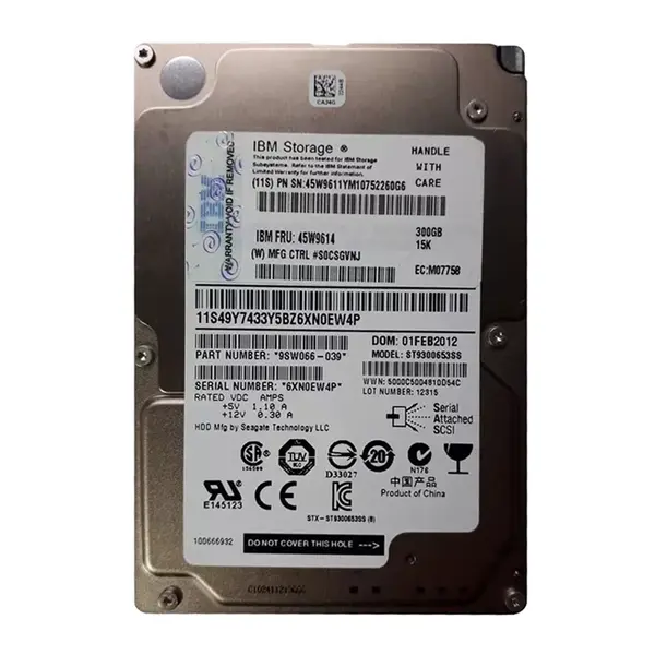 45W9611 IBM 300GB 6Gb/s SAS 15000 2.5-Inch Hard Drive