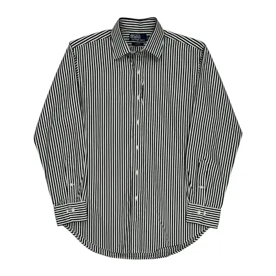 Curham Polo By Ralph Lauren Striped Shirt - Medium Black & White Cotton