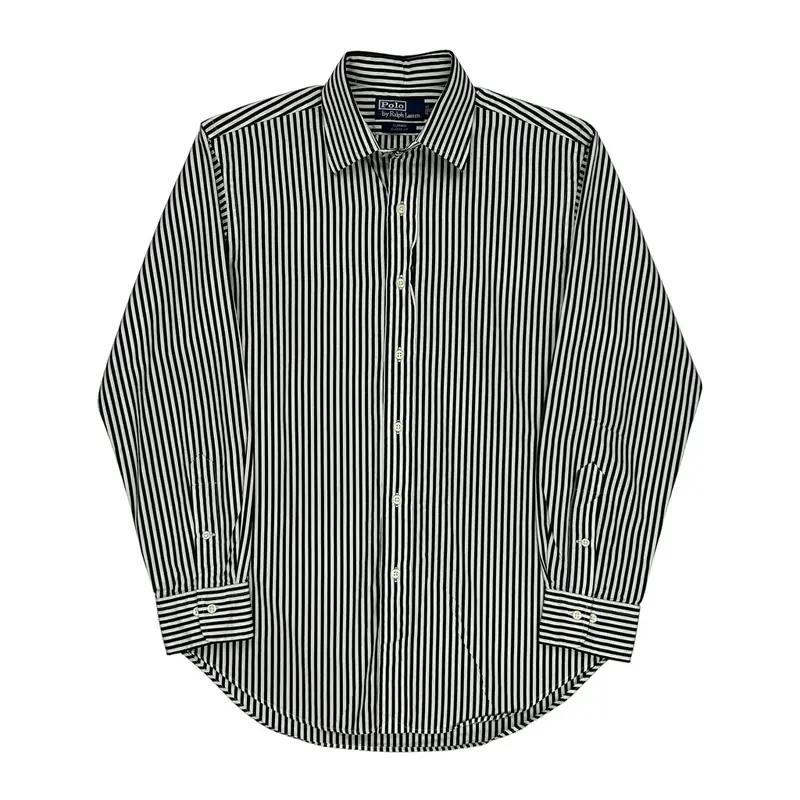 Curham Polo By Ralph Lauren Striped Shirt - Medium Black & White Cotton