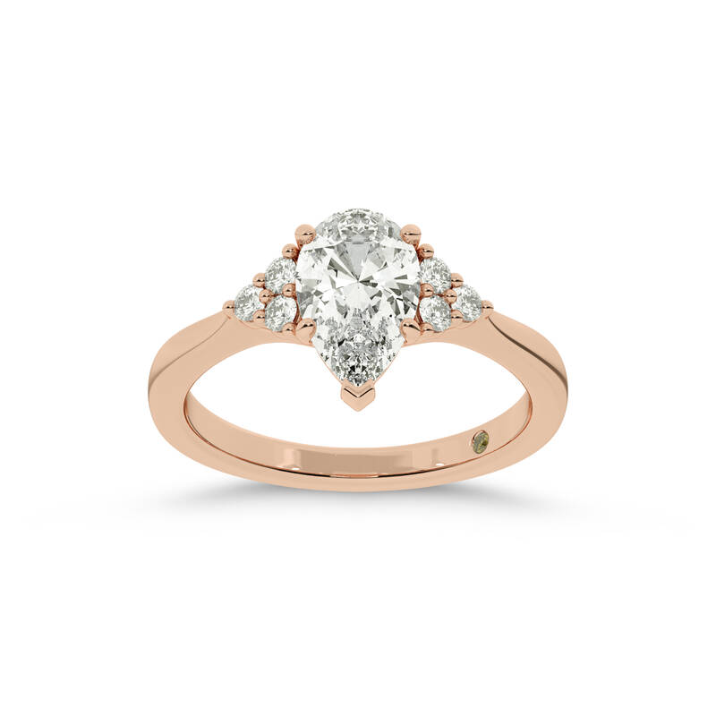 Eldra Illusion Trilliant Pear Shape Lab Grown Diamond Engagement Ring | 10K Rose Gold 4 1/3 CT. TW.