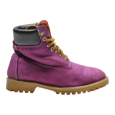Lace-Up Boots Purple Synthetic Womens UK 5