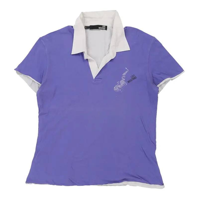 Love Moschino Polo Shirt - Large Purple Cotton
