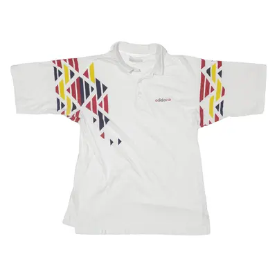 ADIDAS Polo Shirt White 80s Short Sleeve Womens M