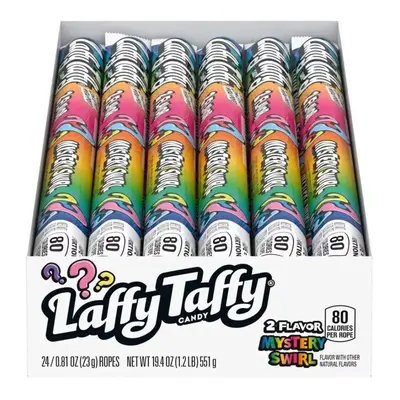 Laffy Taffy Rope Candy, Mystery Swirl, 0.81 Ounce Ropes, 2 Flavor (Pack of 24)