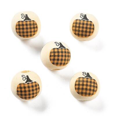 Halloween Printed Schima Wood European Beads