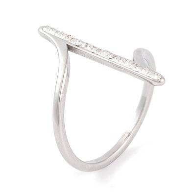 304 Stainless Steel Thin Curve Finger Ring for Women