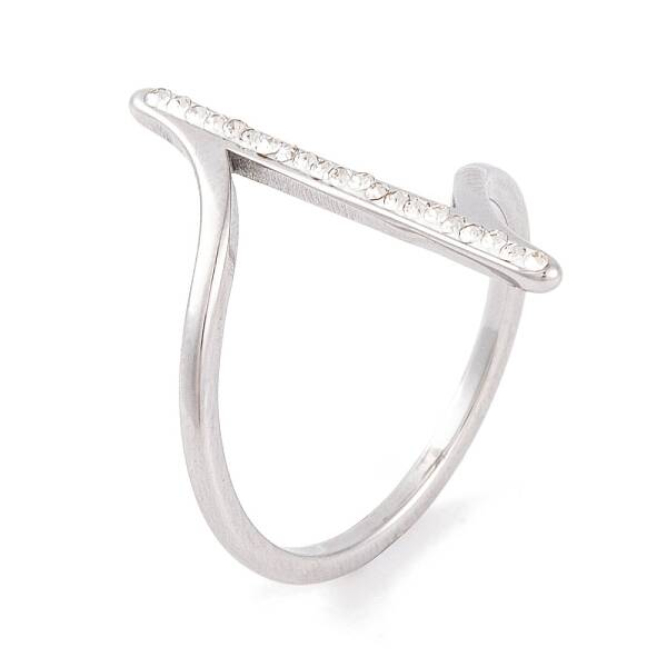 304 Stainless Steel Thin Curve Finger Ring for Women