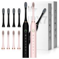 2 Pack Electric Toothbrush with 8 Brush Heads, IPX7 Waterproof 6 Modes 42000vpm with Smart Timers, Sonic rechargeable Electri...