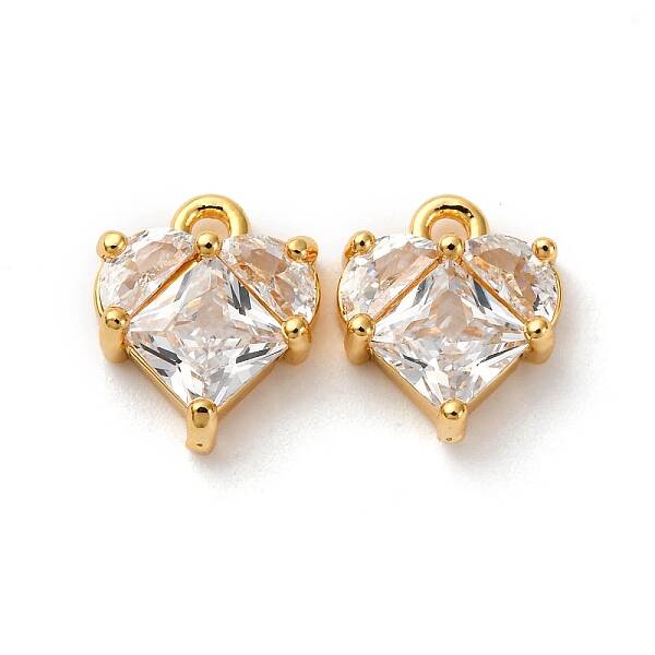 Brass Micro Pave Cubic Zirconia Pendants
