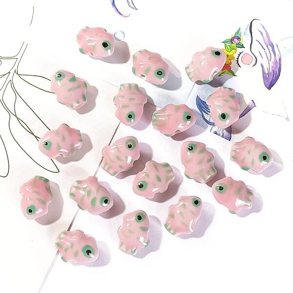 Handmade Porcelain Bright Glazed Beads