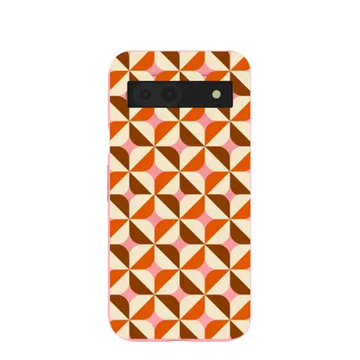 Bubblegum Pink Groovy Tiles Google Pixel 8a Case