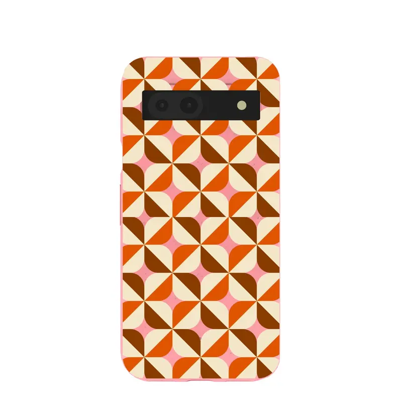 Bubblegum Pink Groovy Tiles Google Pixel 8a Case