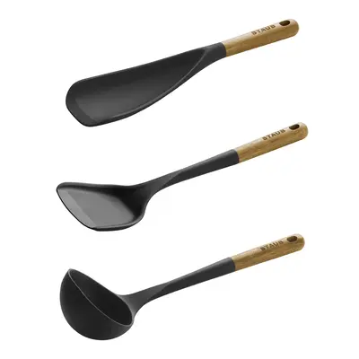 STAUB Silicone Kitchen Tools, Wood Handled Cooking Utensil Sets