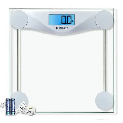 Etekcity Bathroom Scale for Body Weight, Digital Weighing Machine, Accurate & Large LCD Backlight Display, Tempered Glass, 40...