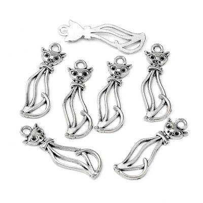 Tibetan Style Alloy Kitten Pendants