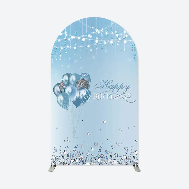 Aperturee Silver Blue Balloon Graduation Party Arch Backdrop | Diy Chiara Backdrop Cover | Diy Arch Backdrop Cover | Custom C...