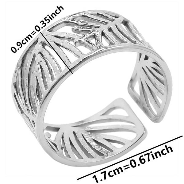 Minimalist Geometric Stainless Steel Open Cuff Ring for Unisex