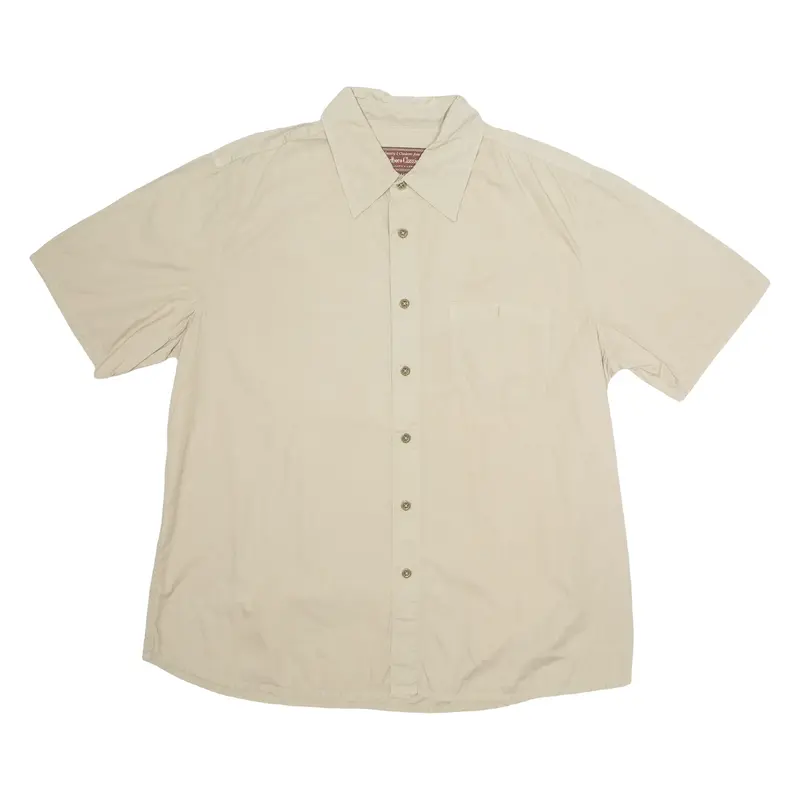 MARLBORO CLASSIC Mens Plain Shirt Beige 3XL