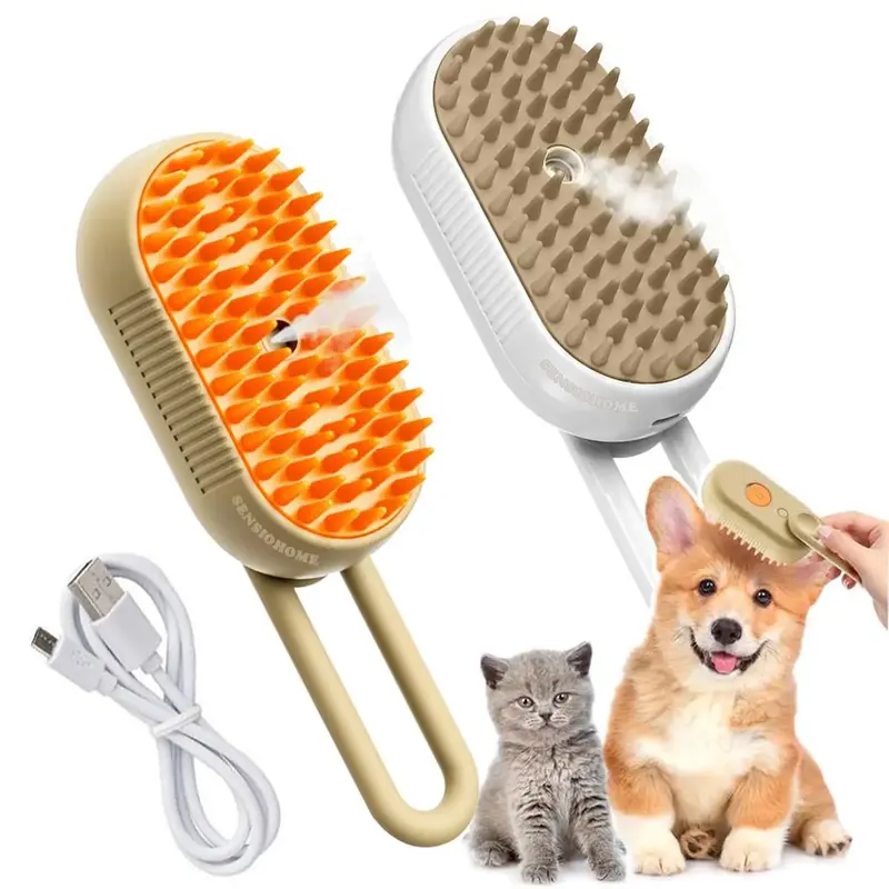Pet Steam Brush,Cat Dog Hair Remover,Adjustable Pet Hair Remover,Pet Steamy Mist,Steam Pet Brush for Pet Hair Multifunctional...
