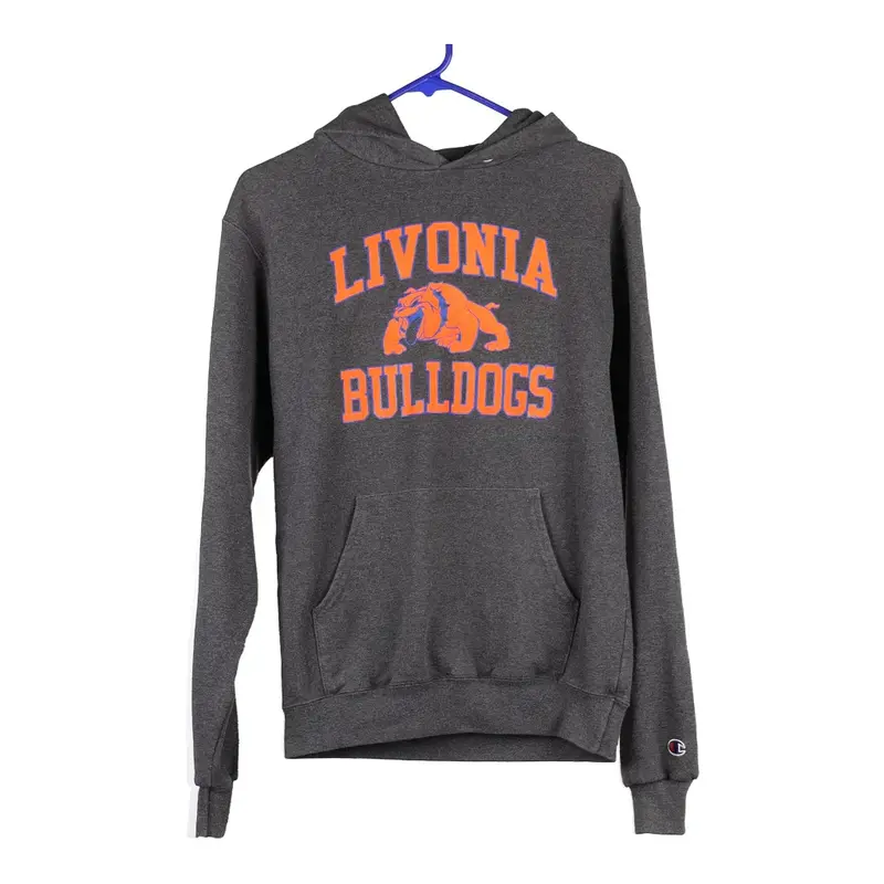 Livonia Bulldogs Champion Hoodie - Small Grey Cotton Blend