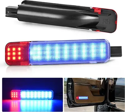 Nilight 2PCS LED Interior Door Panel Light Courtesy Warning Lights Blue and Red Plug and Play Compatible with Chevy GMC C/K S...