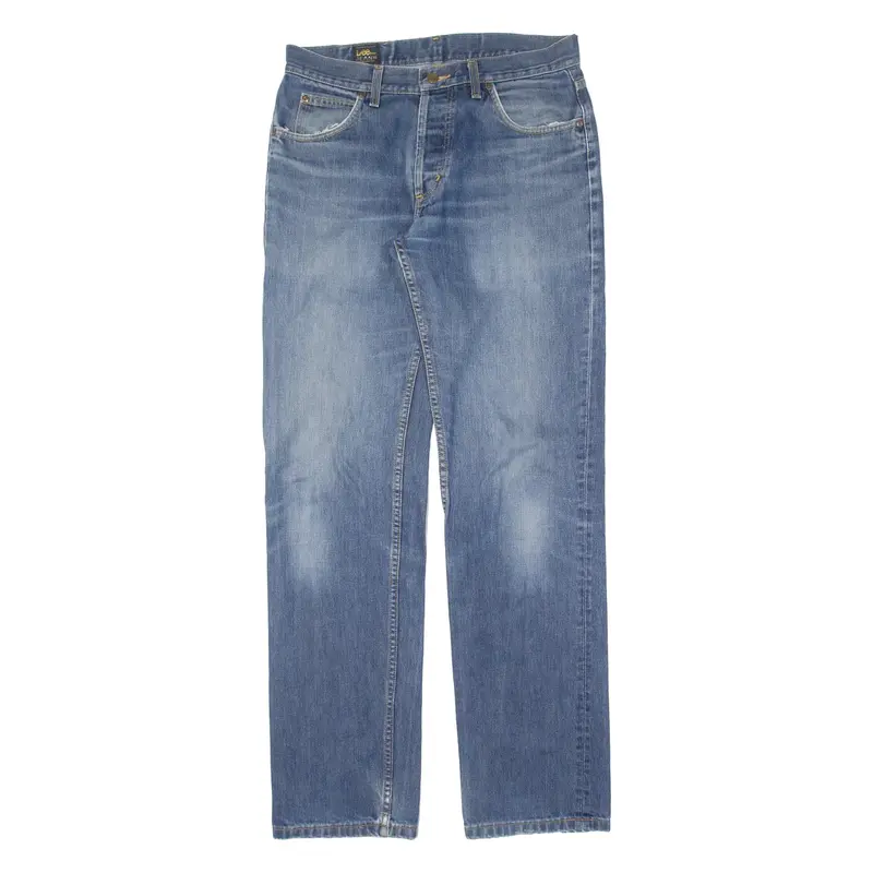 LEE Distressed Mens Jeans Blue Regular Straight W32 L36