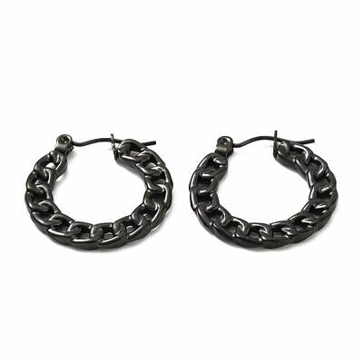 Ion Plating(IP) 304 Stainless Steel Curb Chain Shape Stud Earrings for Women