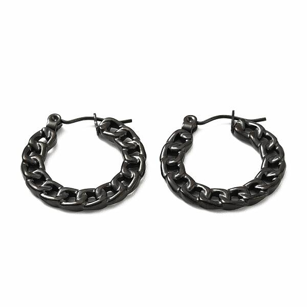 Ion Plating(IP) 304 Stainless Steel Curb Chain Shape Stud Earrings for Women
