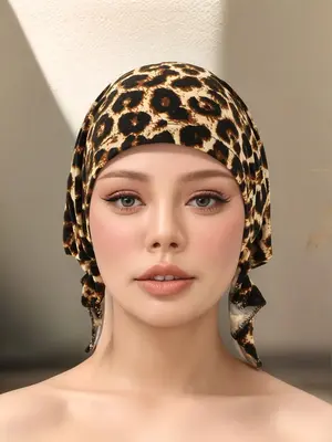 Classic Leopard Print Hijab Cap, Fashionable Trendy Design, Perfect Accessory for Any Occasion, Islamic Modest Fashion Access...