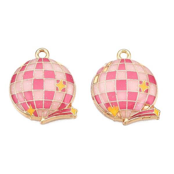 Glitter Rack Plating Alloy Enamel Pendants