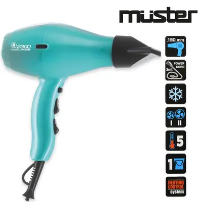 MUSTER COMPACT HAIRDRYER #2300 COLOR TIFFANY BLUE