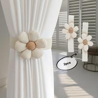 Flower Shaped Curtain Tieback, 2 Counts Exquisite Cute Creative Curtain Tieback with Buckle, Household Curtain Tieback for Ho...