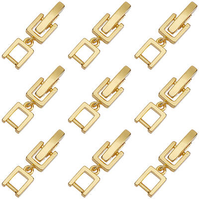 9Pcs Brass Fold Over Clasps