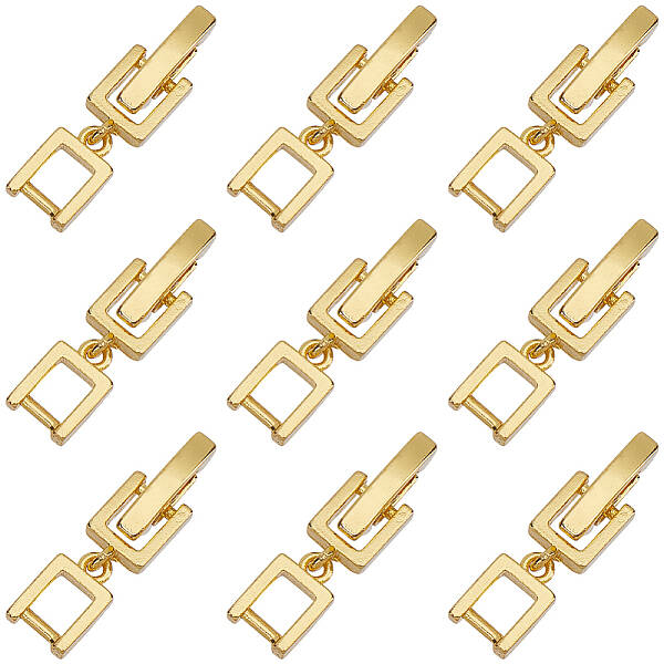 9Pcs Brass Fold Over Clasps