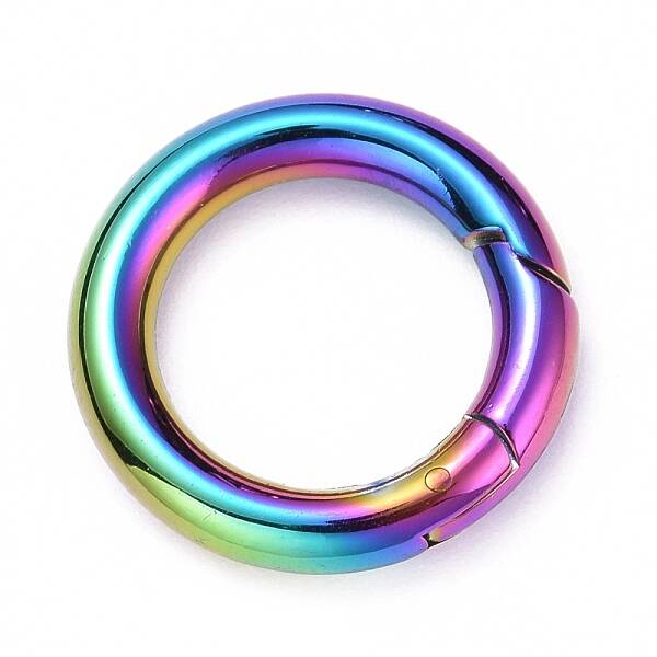 Rainbow Color PVD Vacuum Plating 304 Stainless Steel Spring Gate Rings