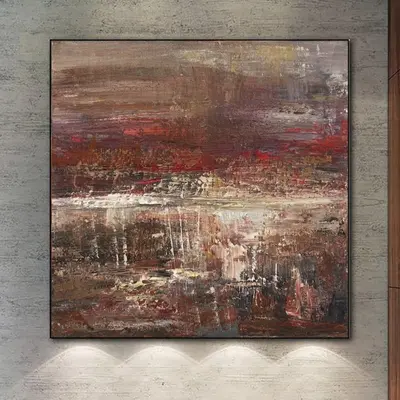 Abstract Oil Painting Canvas Red Wall Art Heavy Textured Artwork Neutral Art Abstract Impressionism Painting Luxury Painting ...