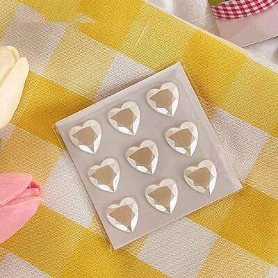 Cartoon 3D Heart PVC Rhinestone Stickers