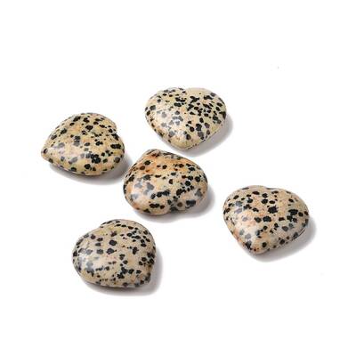 Natural Dalmatian Jasper Heart Love Stone