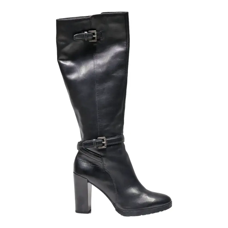 GEOX High Boots Black Leather Womens UK 5